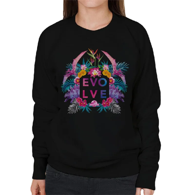 Jurassic Park Evolve Floral Aesthetic Women's Sweatshirt Hoodie with Relaxed Fit Easy Casual