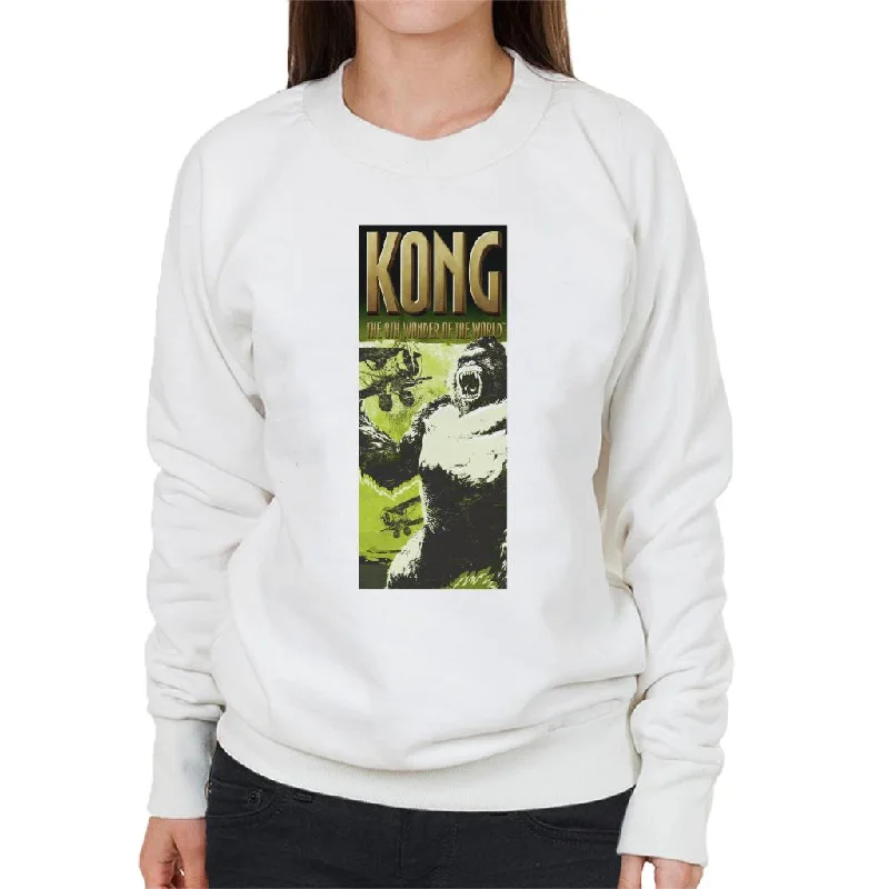 King Kong Being Swarmed By Biplanes The 8th Wonder Of The World Women's Sweatshirt Hoodie with Mesh Breathable Sporty