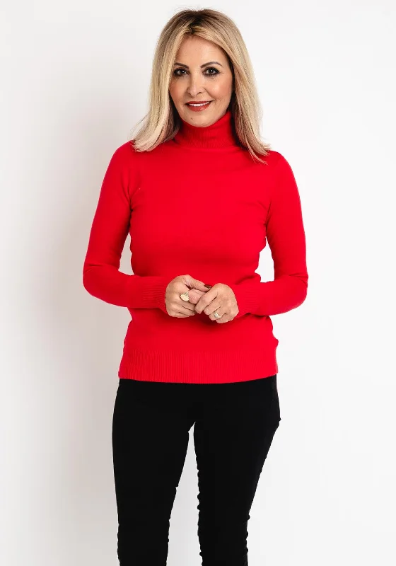 Serafina Collection Light Knit Sweater, Red Elegant Classic Vintage