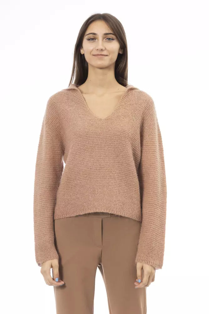 Alpha Studio  Polyamide Women's Sweater Collared Crew Neck Turtle Neck