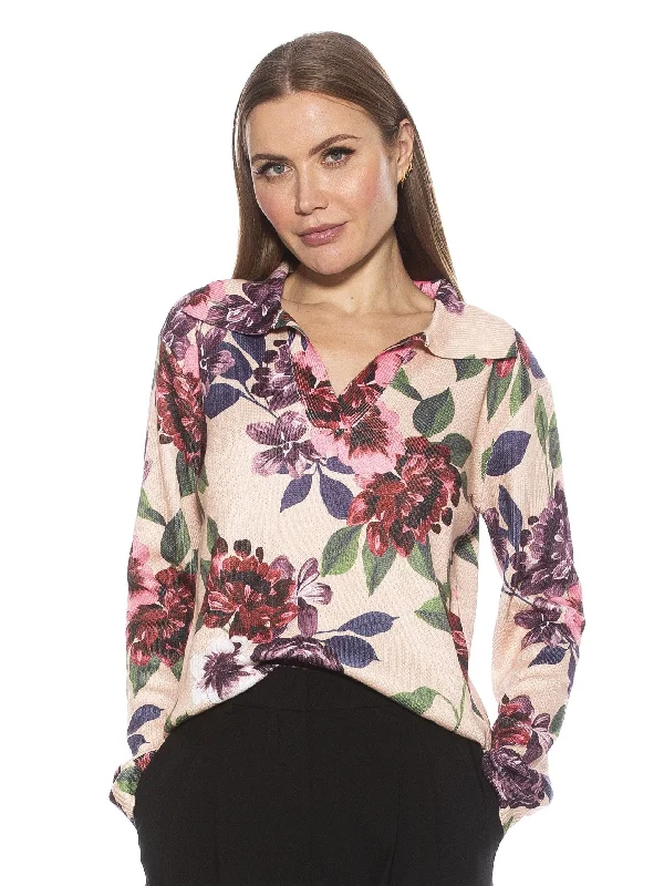 Evander Floral Sweater Sequined Glittery Shiny