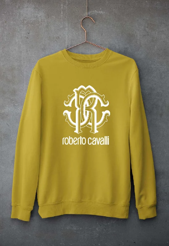 Roberto Cavalli Unisex Sweatshirt for Men/Women Hoodie with Hem Contrast Bold Stylish