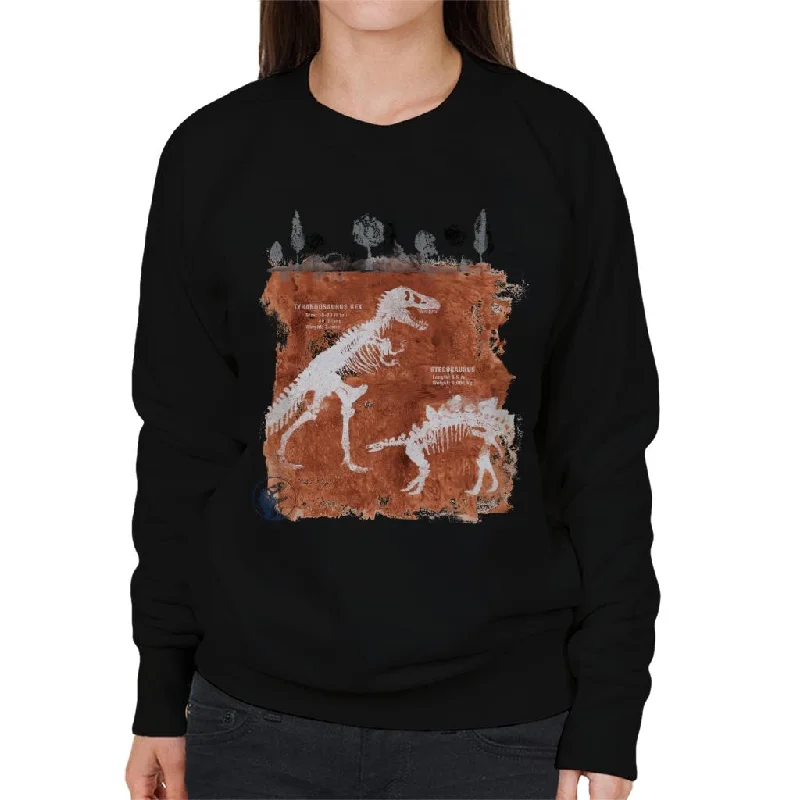 Jurassic Park T Rex Fossils Women's Sweatshirt Hoodie with Back Slit Movement Comfort