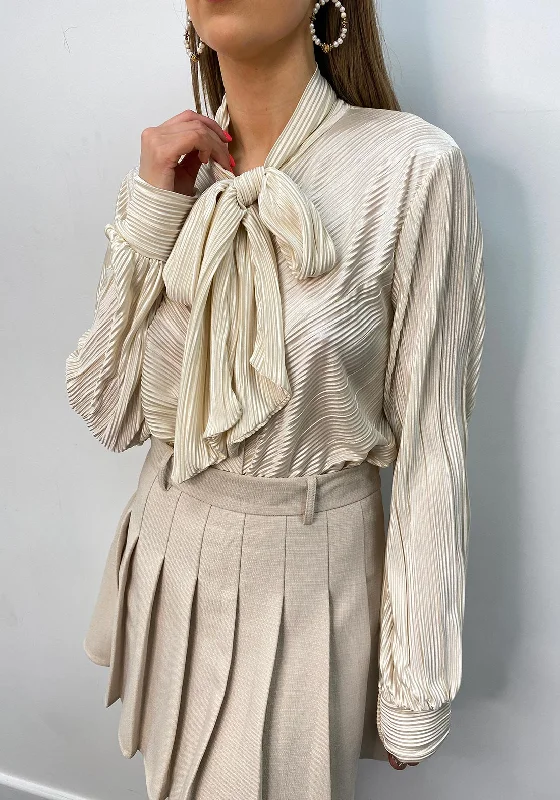 The Sofia Collection One Size Ribbed Blouse, Ivory Slim Fit Blouse