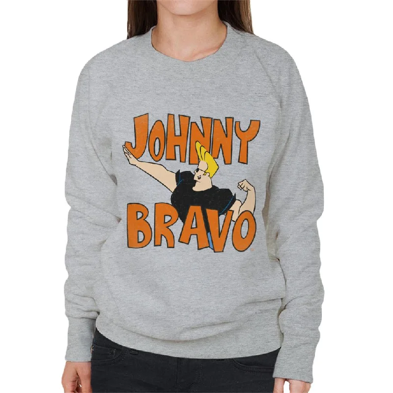 Johnny Bravo Side Pose Logo Women's Sweatshirt Hoodie with Magnetic Closure Innovative Modern