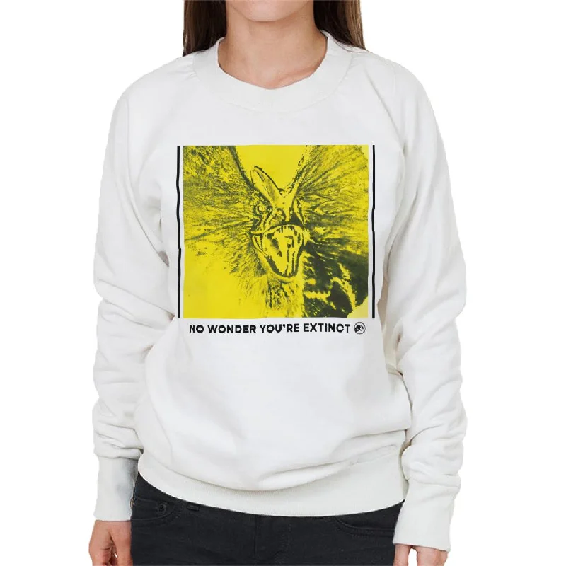 Jurassic Park Dilophosaurus No Wonder You Are Extinct Women's Sweatshirt Hoodie with Bell Sleeves Flared Feminine