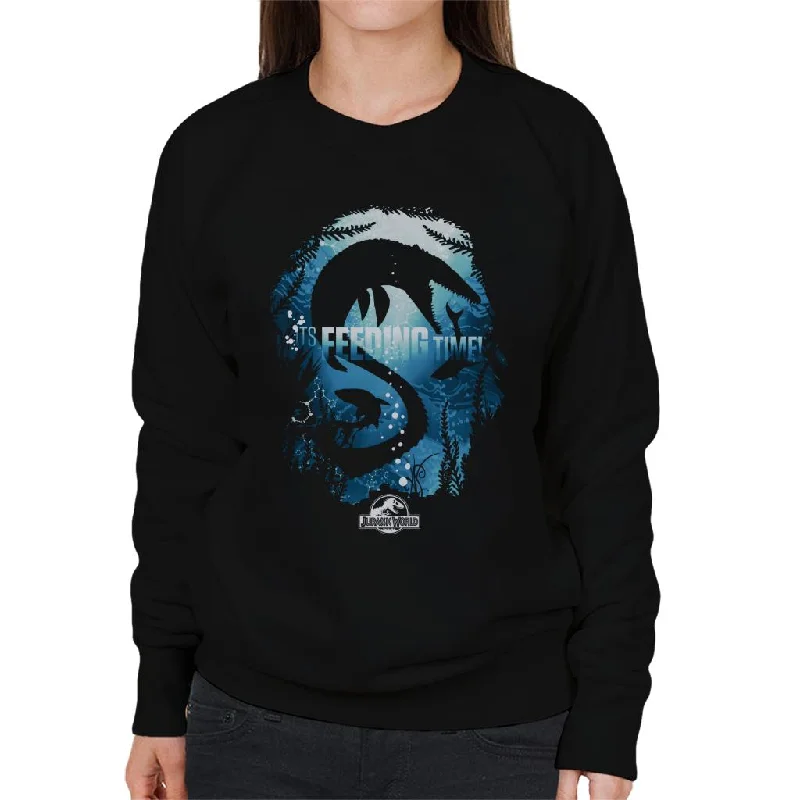 Jurassic Park Its Feeding Time Women's Sweatshirt Hoodie with Thumb Holes Functional Cozy