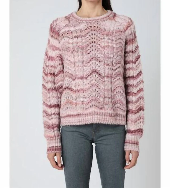 Maille Sweater In Multi Striped Floral Plaid