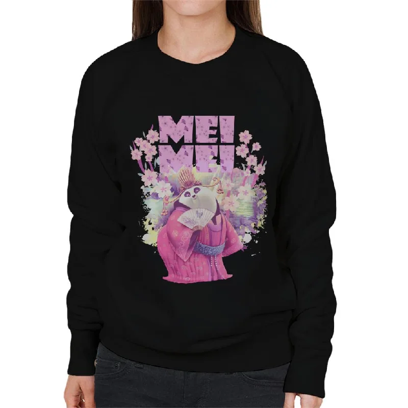 Kung Fu Panda Mei Mei Floral Women's Sweatshirt Hoodie with Cuffed Sleeves Snug Secure