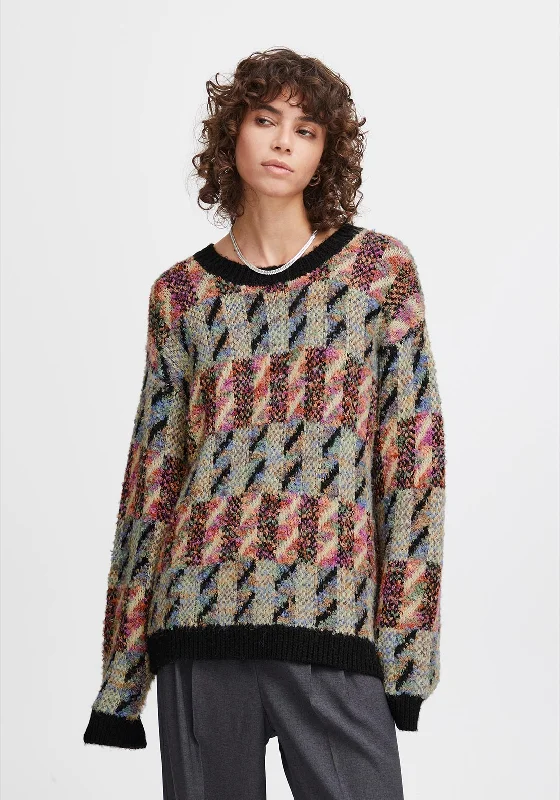 Ichi Betti Patchwork Knitted Sweater, Meteorite Thin Thick Dense