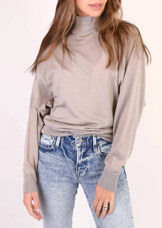 Romea Sweater In Beige Collared Crew Neck Turtle Neck