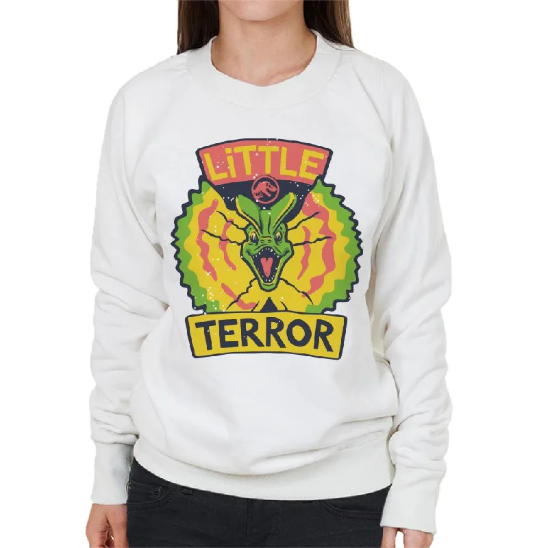 Jurassic Park Dilophosaurus Little Terror Women's Sweatshirt Hoodie with Belted Waist Structured Tailored