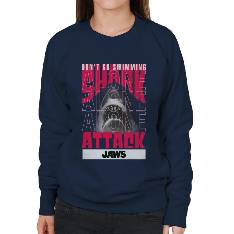 Jaws Don't Go Swimming Alone Women's Sweatshirt Graphic Hoodie Design Print