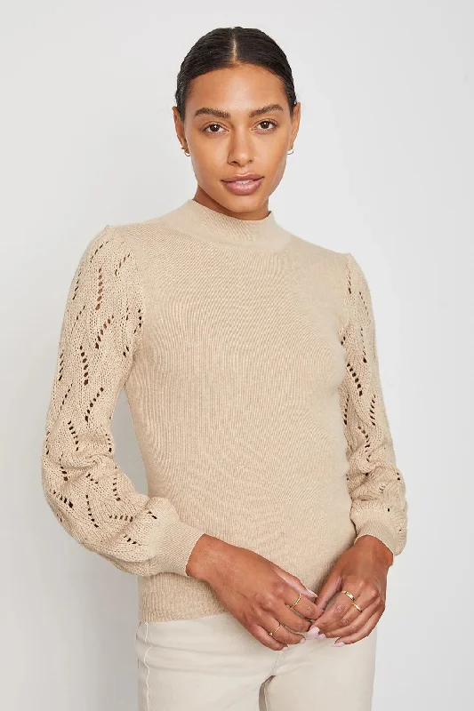 Brinley Sweater in Birch Glossy Satin Silk