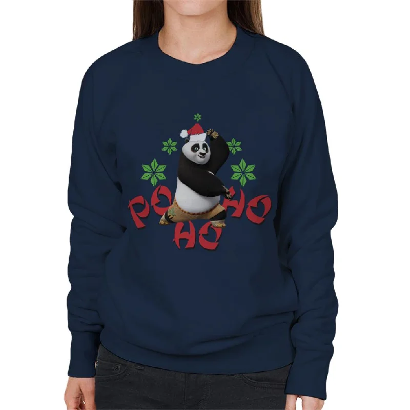 Kung Fu Panda Christmas Po Ho Ho Women's Sweatshirt Hoodie with Patch Decorative Personalized