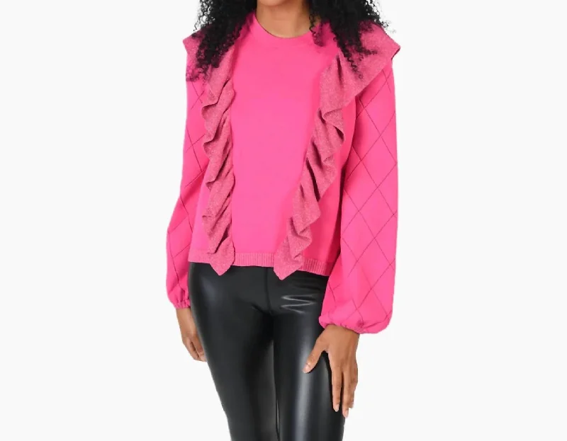 Lillian Sweater In Fuchsia Stylish Fashionable Trendy