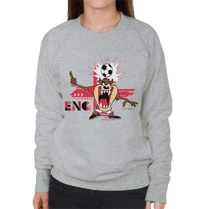 Looney Tunes Football Taz For England Women's Sweatshirt Hoodie with Crew Neck Simple Timeless