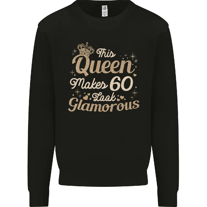 60th Birthday Queen Sixty Years Old 60 Mens Sweatshirt Jumper Hoodie with Pastel Soft Subtle