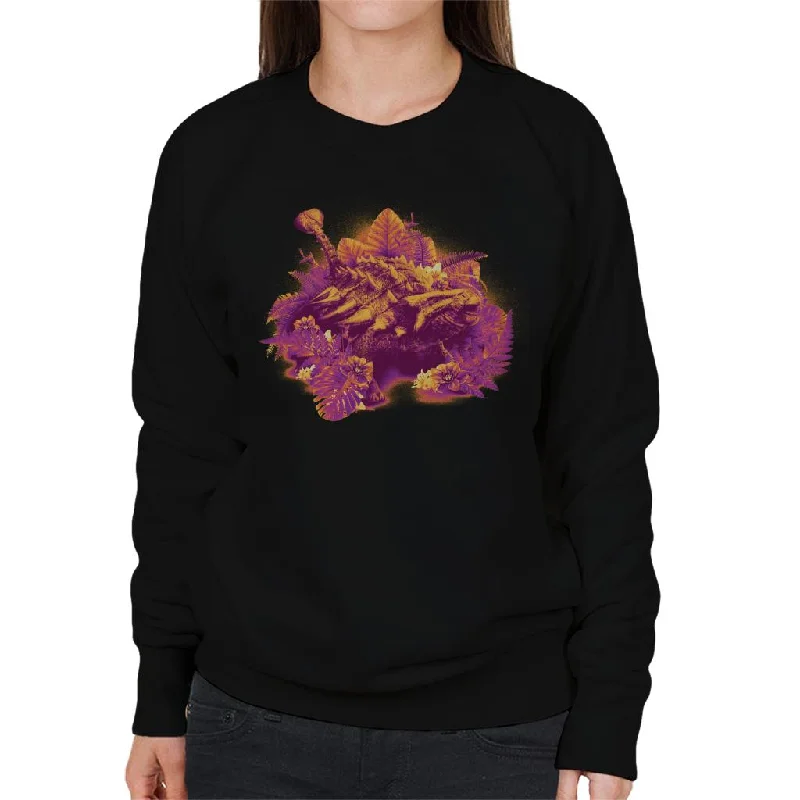 Jurassic Park Ankylosaurus Women's Sweatshirt Hoodie with Set-In Sleeves Structured Classic