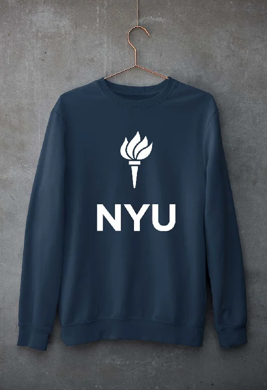 New York University Unisex Sweatshirt for Men/Women Hoodie with Zipper Placket Modern Functional