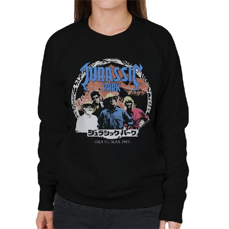 Jurassic Park Isla Nublar Characters Women's Sweatshirt Hoodie with Applique Textured Unique