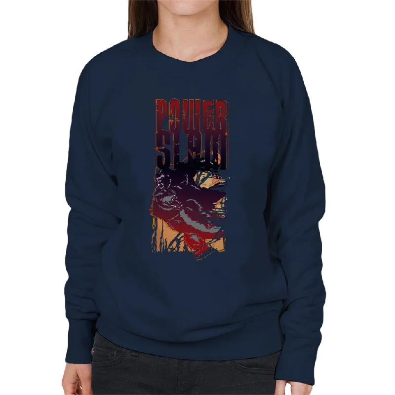 King Kong Vs T Rex Power Slam Women's Sweatshirt Hoodie with Front Slit Layering Stylish