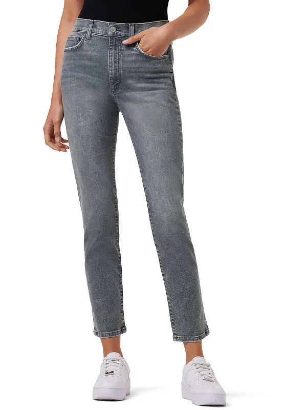 Womens High Rise Ankle Straight Leg Jeans Fashionable Mom Jeans