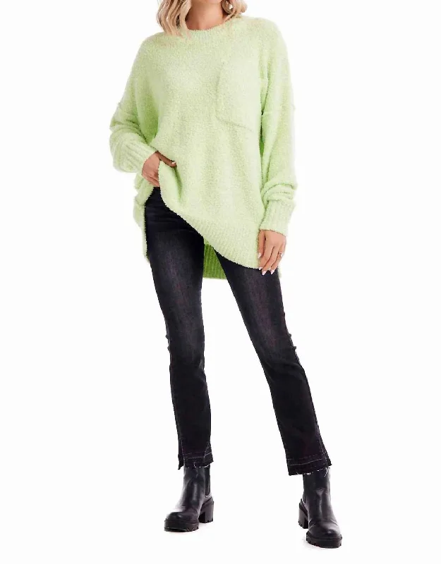 Rome Chenille Sweater In Lime Nylon Fabric Polyester Fabric Spandex Fabric