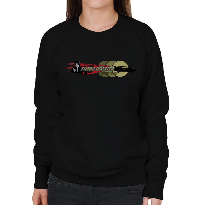 Knight Rider Turbo Booster Women's Sweatshirt Hoodie with Frayed Bohemian Relaxed