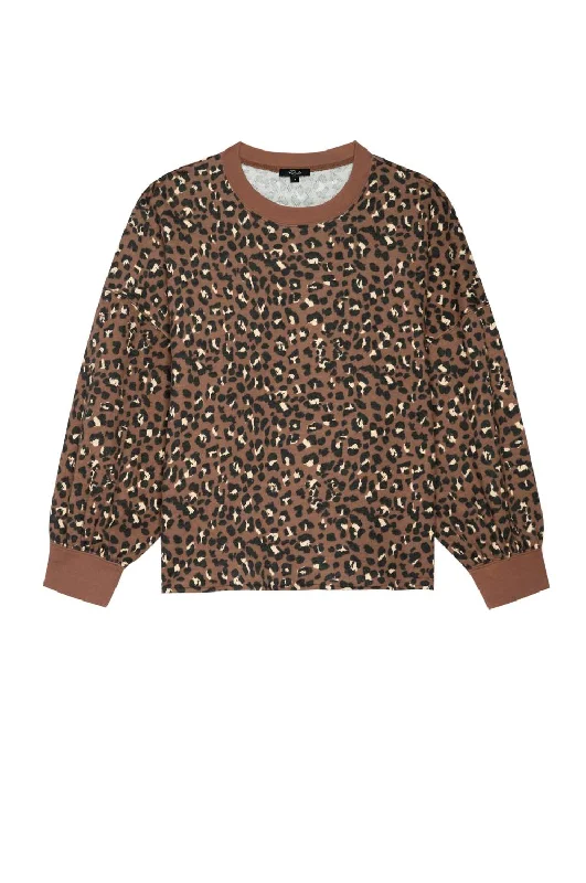 Womens Reeves Sweater In Mountion Leopard Lightweight Heavyweight Midweight