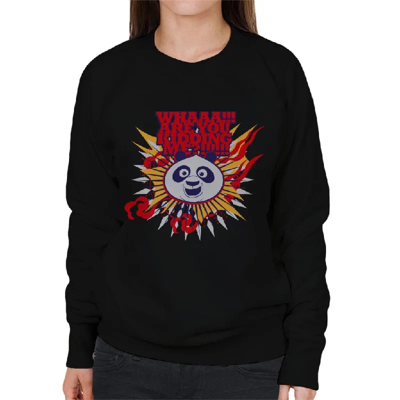 Kung Fu Panda Po Whaaa Are You Kidding Me Women's Sweatshirt Hoodie with Hidden Zipper Minimalist Clean