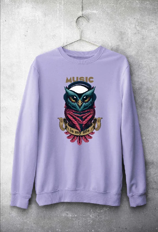 Owl Music Unisex Sweatshirt for Men/Women Hoodie with V-Neck Classic Versatile