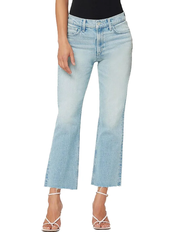 The Callie Womens High-Rise Cropped Bootcut Jeans Trendy Wide-Legged High-Waist Jeans