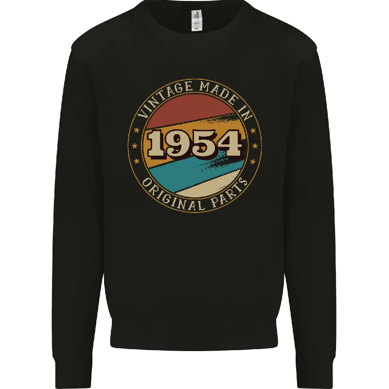 70th Birthday  Vintage Made In 1954 Mens Sweatshirt Jumper Hoodie with Full-Zip Functional Layering