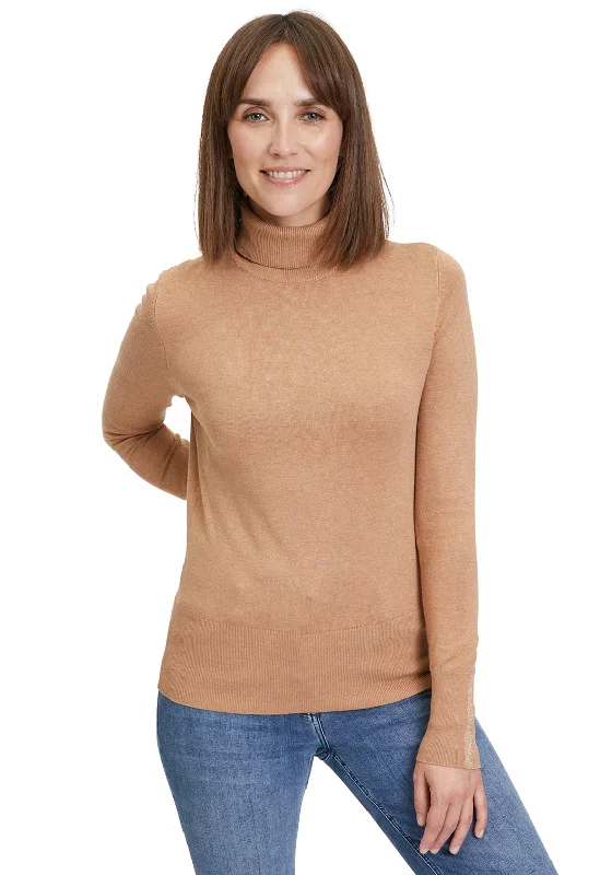 Betty Barclay Fine Knit Jumper, Camel Melange Slim Fit Regular Fit Oversized