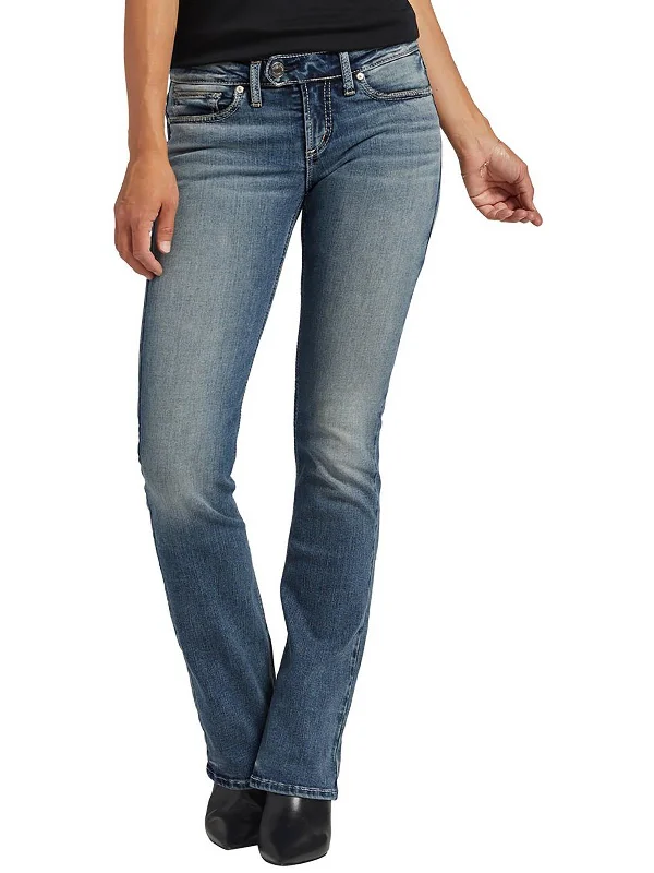 Tuesday Womens Low-Rise Slim Bootcut Jeans Trendy Low-Rise Bootcut Jeans