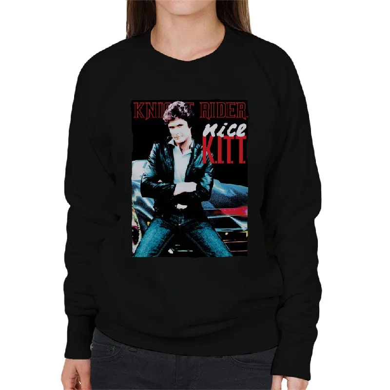 Knight Rider Nice KITT Women's Sweatshirt Hoodie with Stripes Bold Sporty