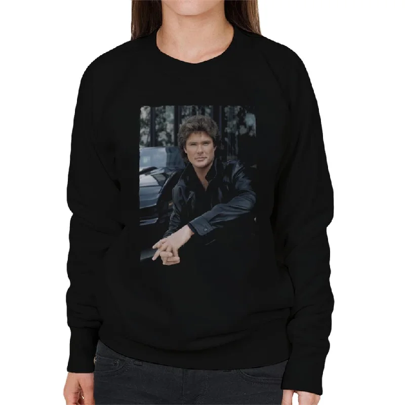 Knight Rider Michael Knight Headshot Women's Sweatshirt Hoodie with Hem Detail Decorative Unique