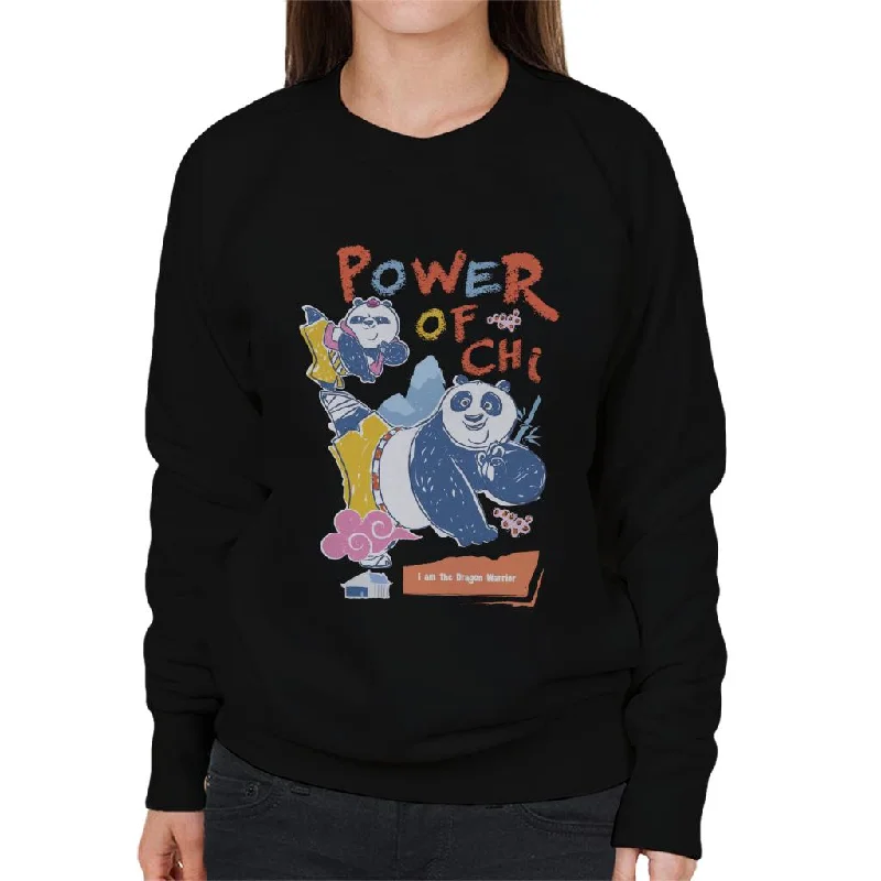 Kung Fu Panda Po Power Of Chi Women's Sweatshirt Hoodie with Tied Waist Feminine Flattering