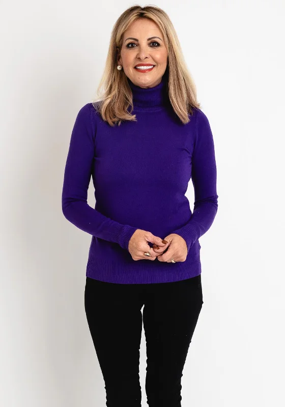 Serafina Collection Light Knit Sweater, Violet Mesh Sweater Canvas Denim