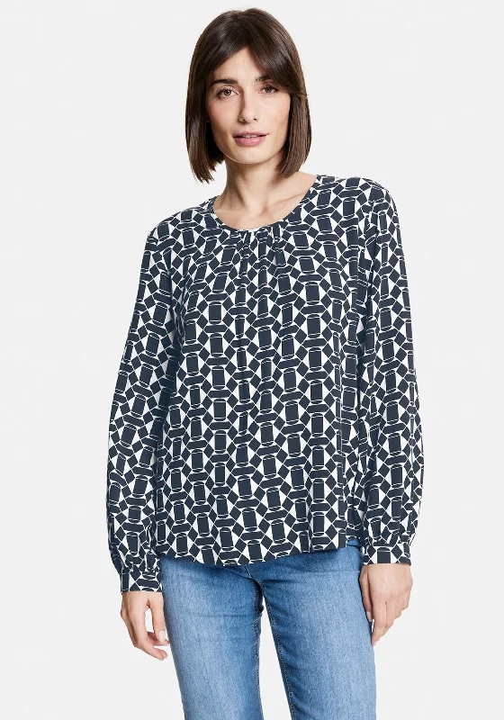 Gerry Weber Abstract Shape Print Blouse Black & White High Neck Blouse