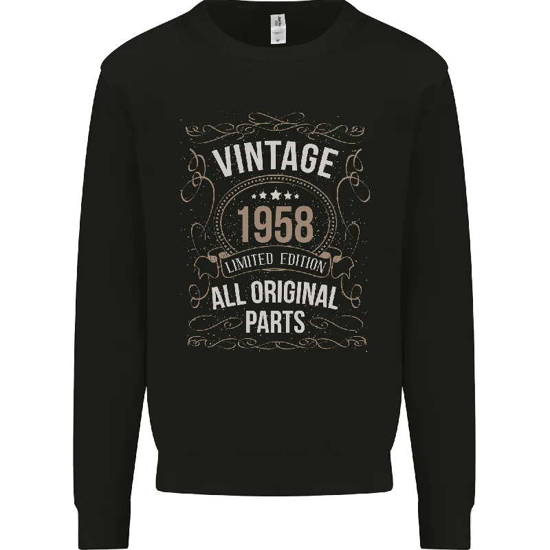 66th Birthday Limited Edition 1958 Mens Sweatshirt Jumper Hoodie with Slit Hem Functional Movement