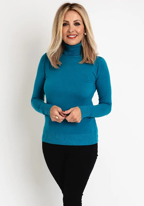 Serafina Collection Light Knit Sweater, Teal Zippered Front Buttoned Front Snap Front