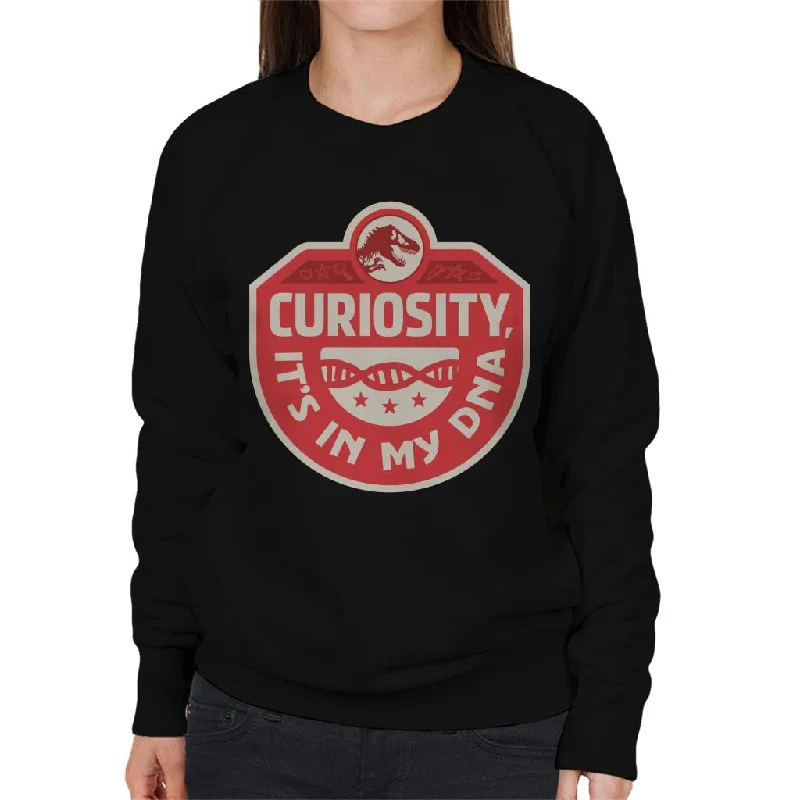 Jurassic Park Curiosity Its In My DNA Women's Sweatshirt Hoodie with Hem Contrast Bold Stylish