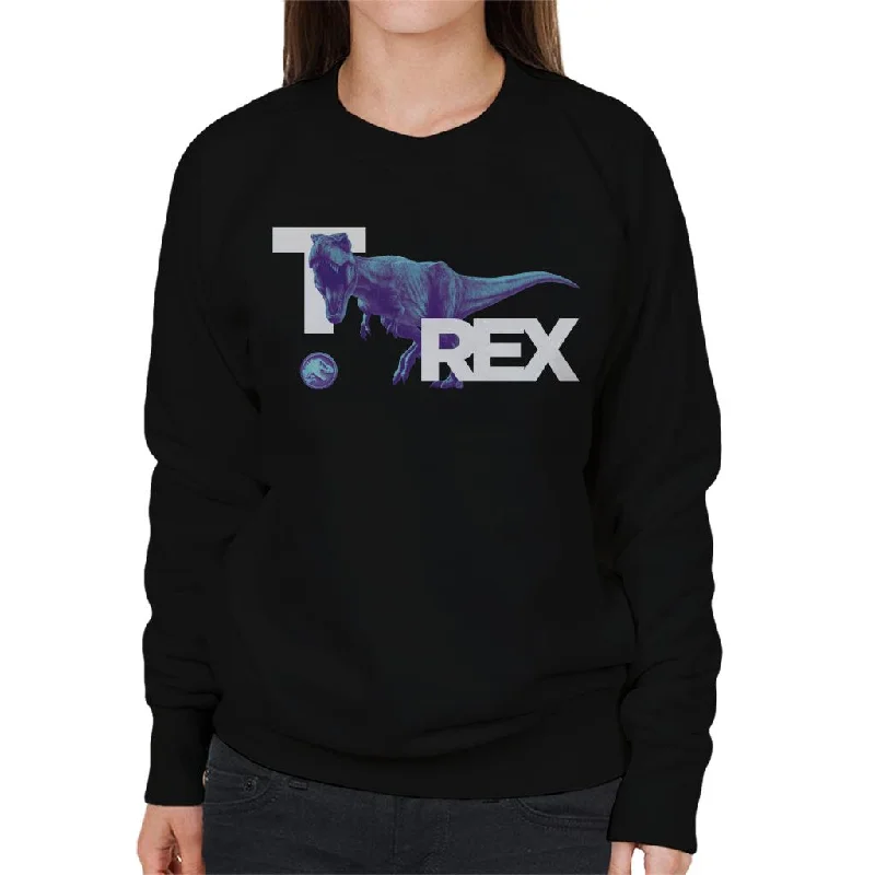 Jurassic Park T Rex Rage Women's Sweatshirt Hoodie with Camouflage Military Edgy