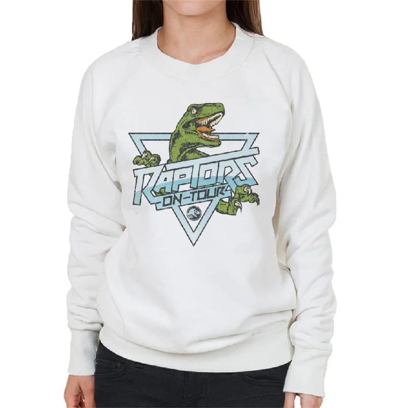 Jurassic Park Raptors On Tour Rock Text Women's Sweatshirt Hoodie with Typography Text Message