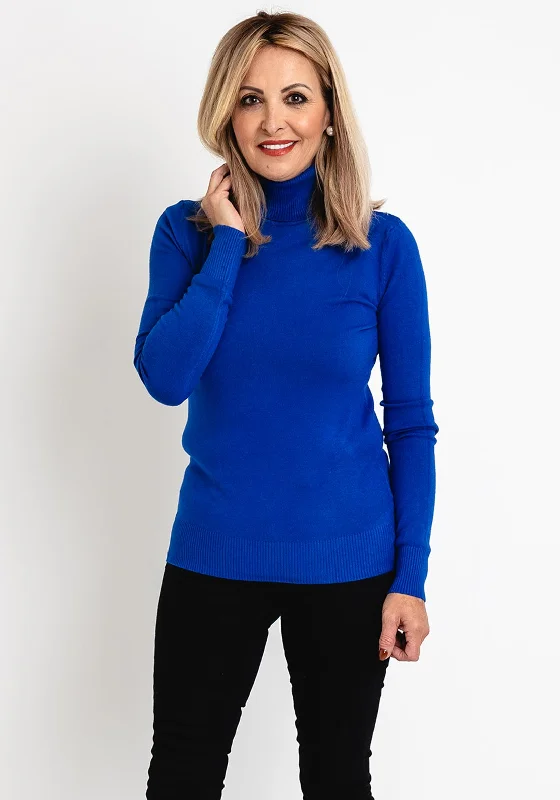 Serafina Collection Light Knit Sweater, Royal Blue Ribbed Striped Patterned