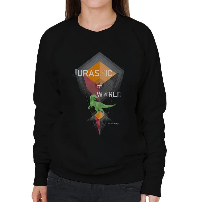 Jurassic World Velociraptor Prism Aesthetic Women's Sweatshirt Hoodie with V-Neck Classic Versatile