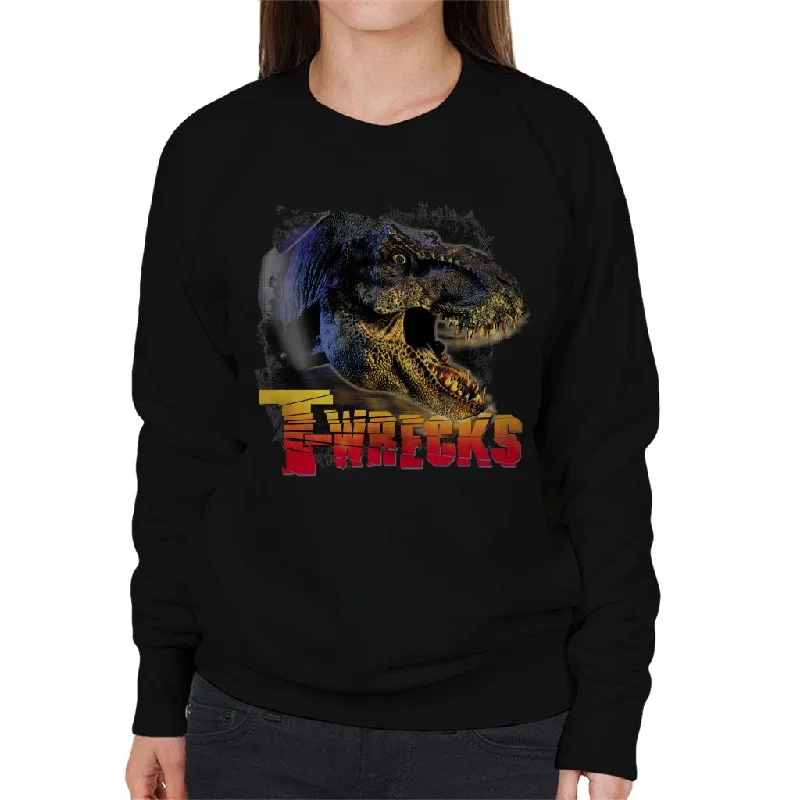 Jurassic Park T Wrecks Women's Sweatshirt Hoodie with Applique Textured Unique