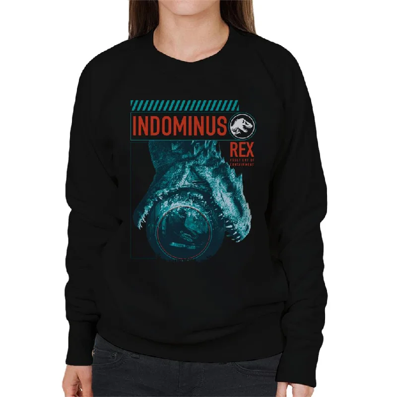 Jurassic Park Indominus Rex Women's Sweatshirt Hoodie with Tied Waist Feminine Flattering